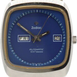 Vintage 35mm Zodiac Day-Date SST 36000 Men's Automatic Wristwatch Steel #2